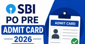 SBI PO Pre Admit Card 2026